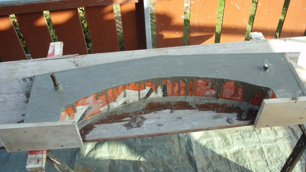 Mit Beton ausgefüllt